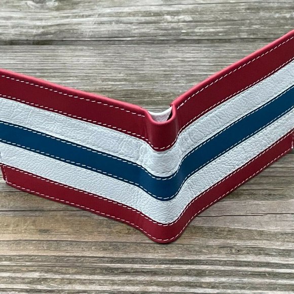 Valentines Wallet Bifold Card Holder Handmade Genuine Leather Men Purse Multi - Picture 3 of 10